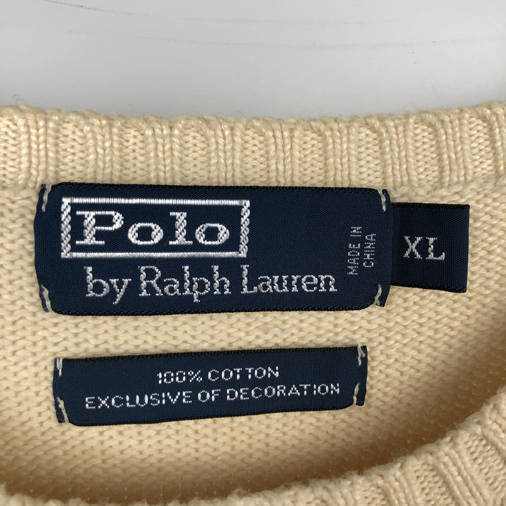 Ralph Lauren POLO by Ralph Lauren Cotton Knit Sweater Men's XL cotton ivory Vintage Second Hand