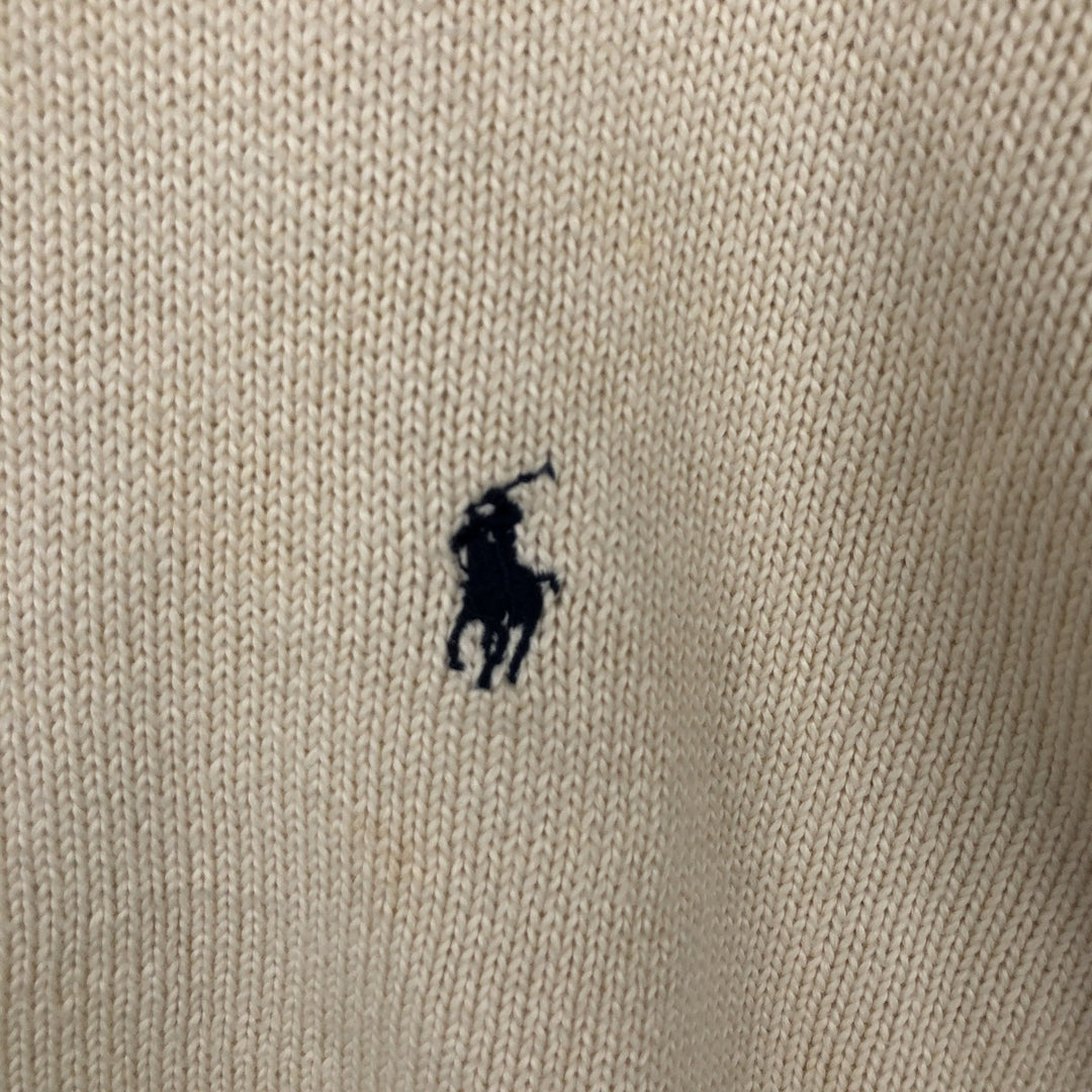 Ralph Lauren POLO by Ralph Lauren Cotton Knit Sweater Men's XL cotton ivory Vintage Second Hand