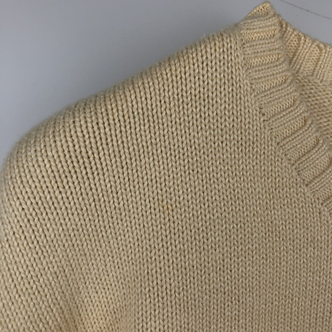 Ralph Lauren POLO by Ralph Lauren Cotton Knit Sweater Men's XL cotton ivory Vintage Second Hand