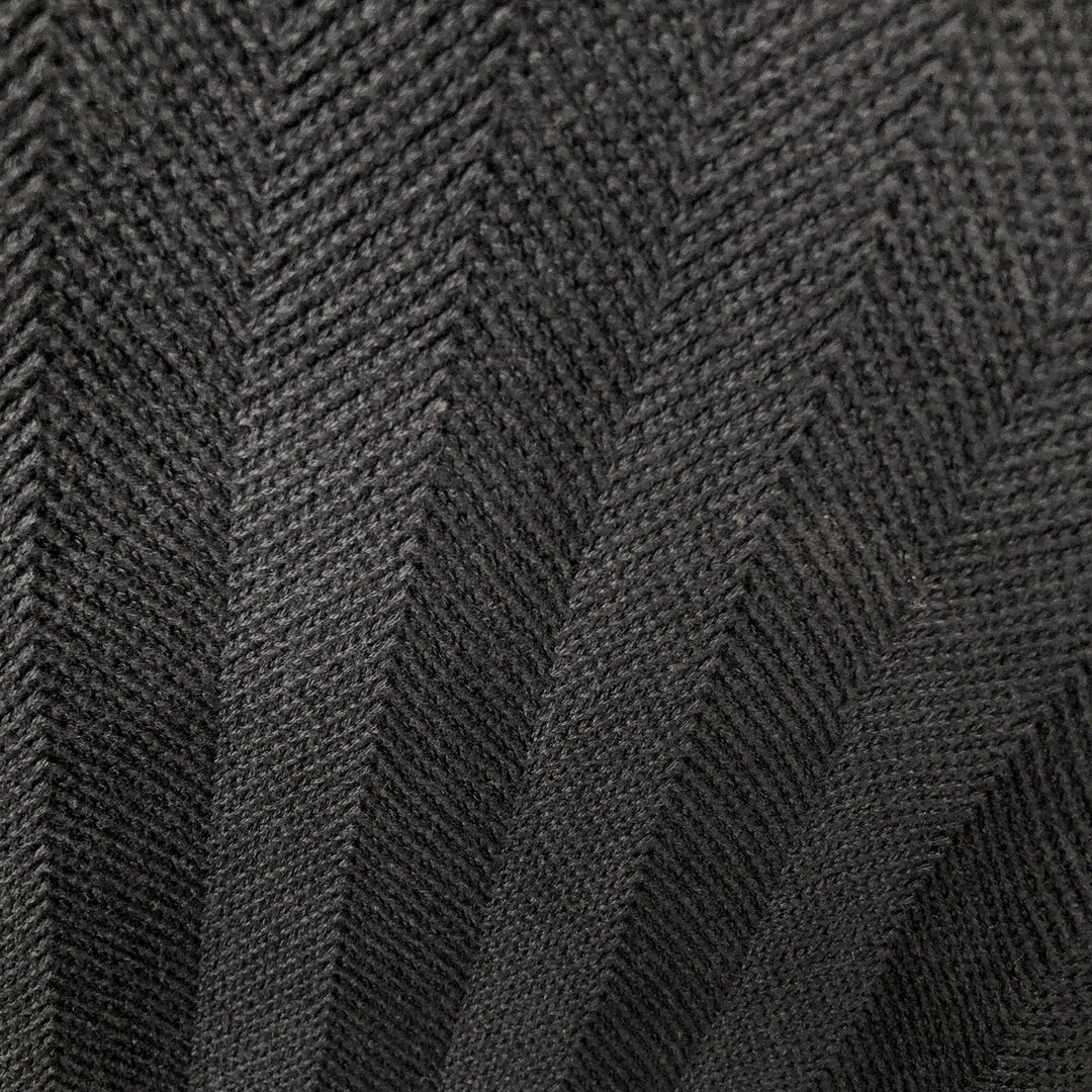 Ralph Lauren Chaps Hand-Framed Herringbone Cotton Knit Sweater, Men's Size L cotton black type Vintage Second Hand