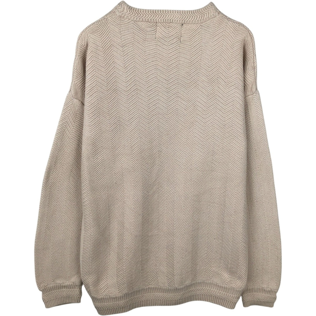 Ralph Lauren CHAPS Herringbone Cotton Knit Sweater Men's XL cotton pale white type Vintage Second Hand