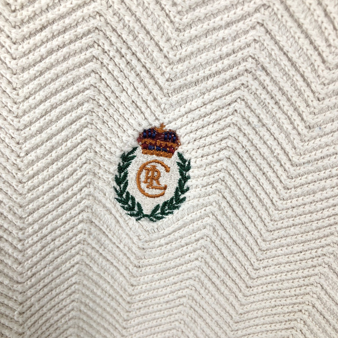 Ralph Lauren CHAPS Herringbone Cotton Knit Sweater Men's XL cotton pale white type Vintage Second Hand