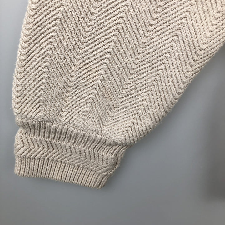 Ralph Lauren CHAPS Herringbone Cotton Knit Sweater Men's XL cotton pale white type Vintage Second Hand