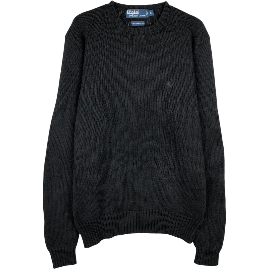 Ralph Lauren POLO by Ralph Lauren Cotton Knit Sweater Men's S Pima Cotton black type Vintage Second Hand