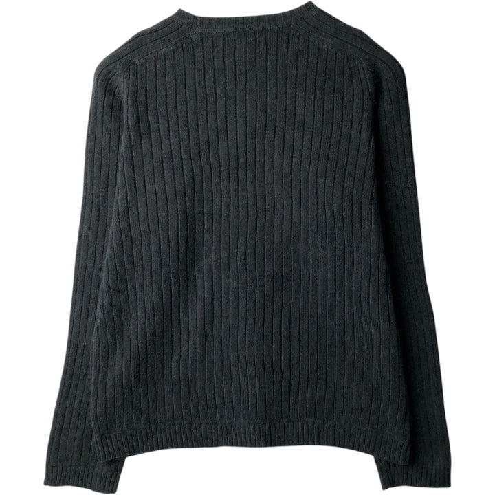 2000'S Ralph Lauren POLO JEANS COMPANY Ribbed Cotton Knit Sweater, Men's Size XL (approx.) cotton black type Vintage Second Hand