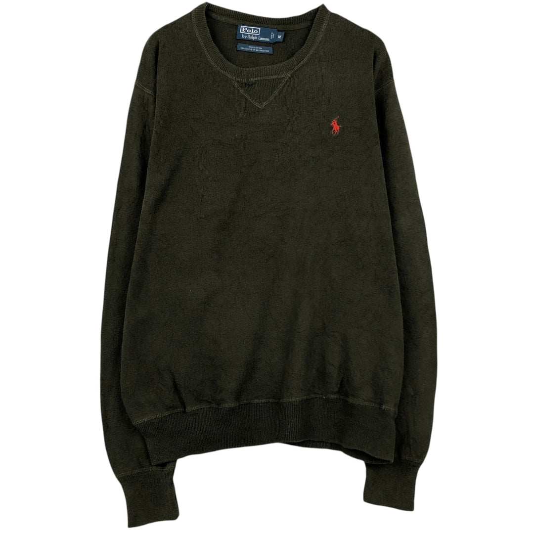 Ralph Lauren POLO by Ralph Lauren Cotton Knit Sweater Men's M Size cotton Green type dark green Vintage Second Hand