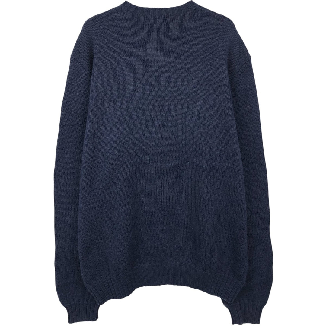 Ralph Lauren POLO by Ralph Lauren Cotton Knit Sweater Men's L size cotton navy blue type Vintage Second Hand