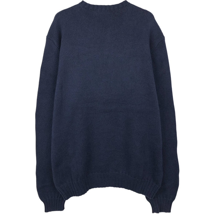 Ralph Lauren POLO by Ralph Lauren Cotton Knit Sweater Men's L size cotton navy blue type Vintage Second Hand