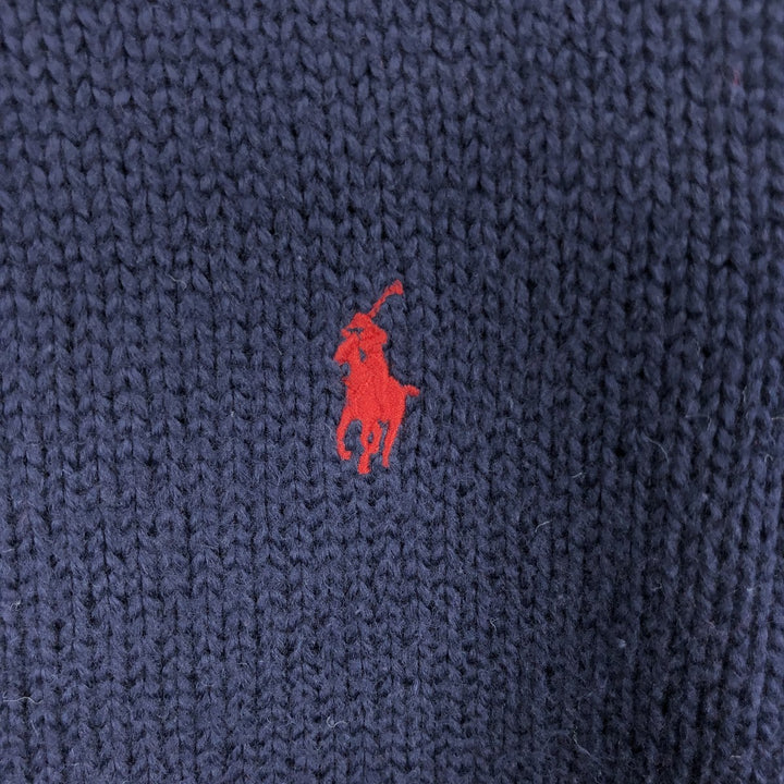 Ralph Lauren POLO by Ralph Lauren Cotton Knit Sweater Men's L size cotton navy blue type Vintage Second Hand