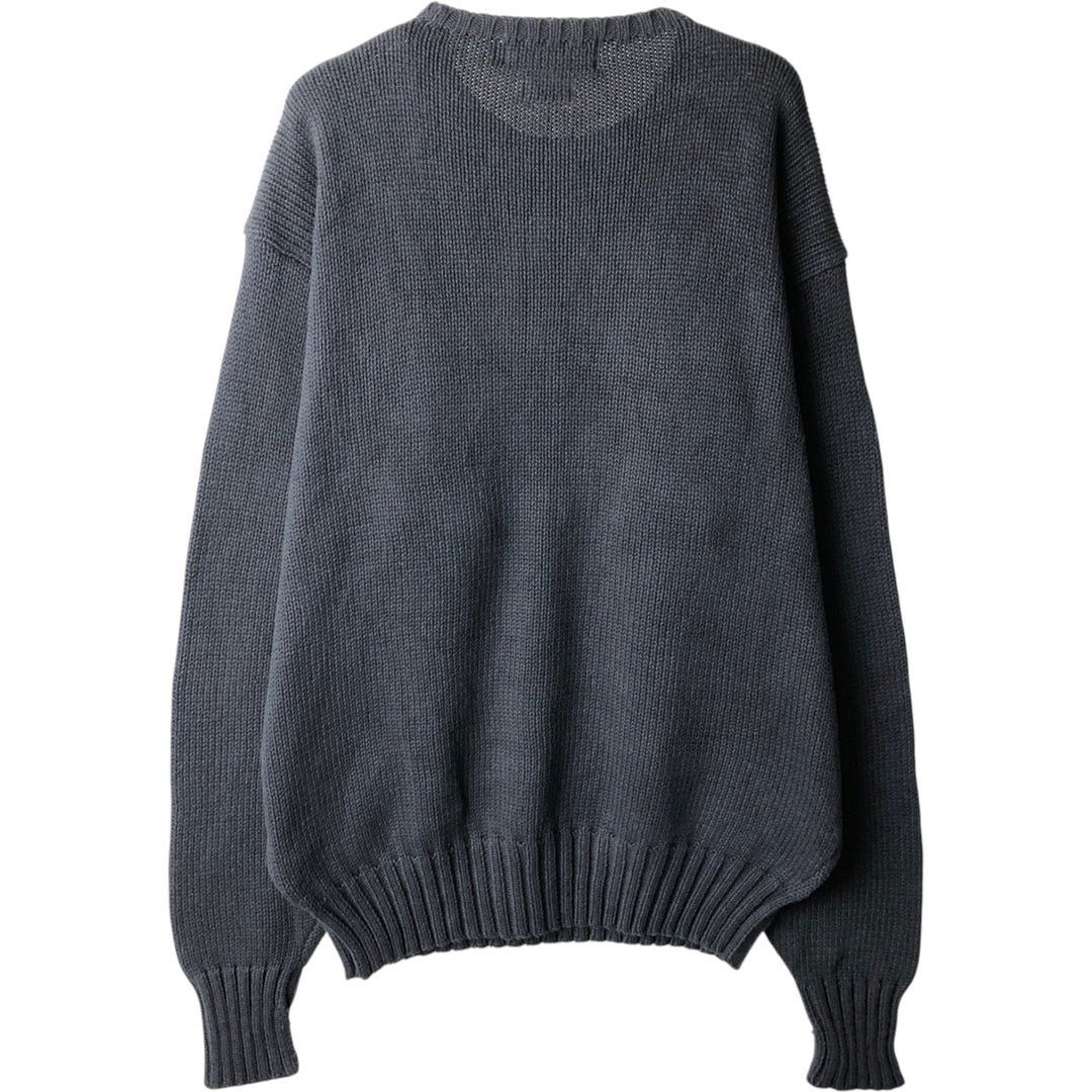 Ralph Lauren POLO by Ralph Lauren Cotton Knit Sweater Men's L size cotton navy blue type Vintage Second Hand