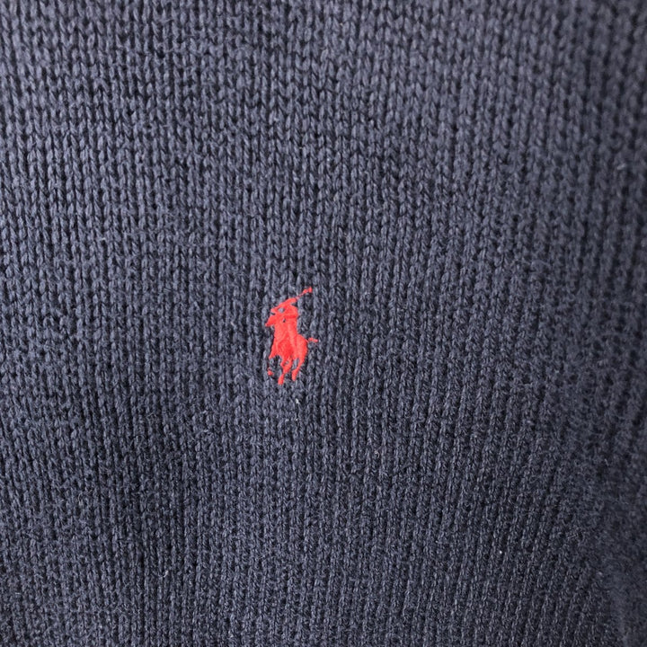 Ralph Lauren POLO by Ralph Lauren Pima cotton knit sweater, men's size M Pima Cotton navy blue type Vintage Second Hand