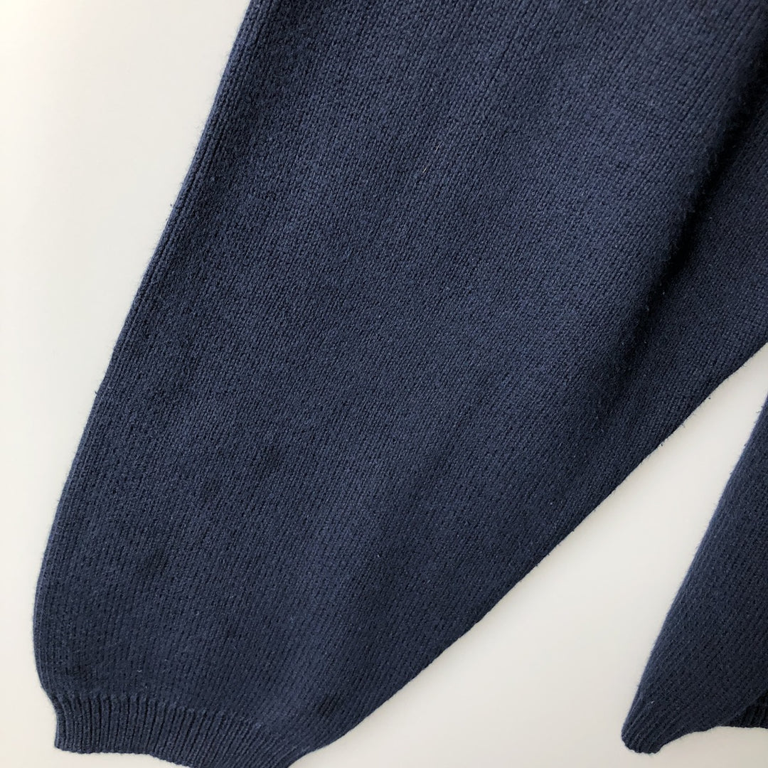 2000'S Eddie Bauer cotton knit sweater, men's size M cotton Navy blue Vintage Second Hand