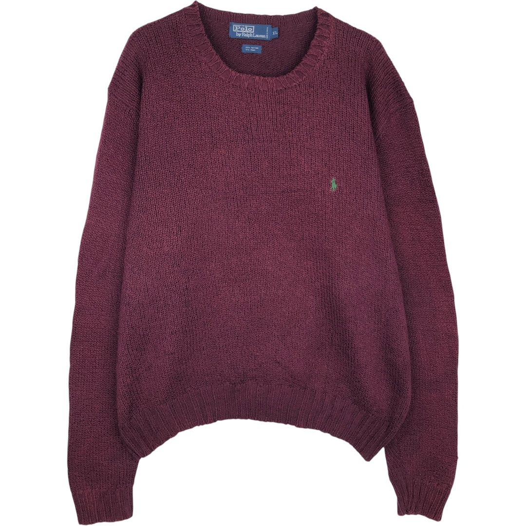 Ralph Lauren POLO by Ralph Lauren Cotton Knit Sweater Men's XL cotton wine-red Vintage Second Hand