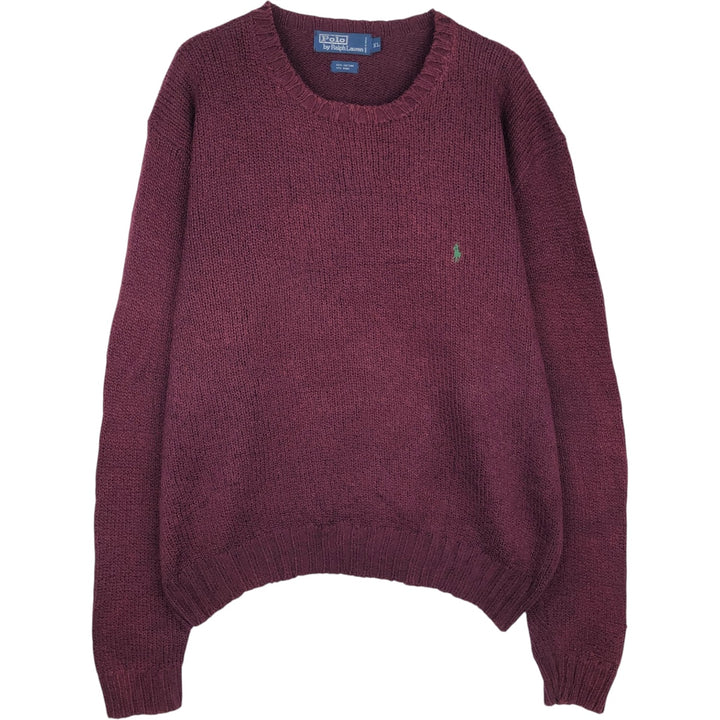 Ralph Lauren POLO by Ralph Lauren Cotton Knit Sweater Men's XL cotton wine-red Vintage Second Hand