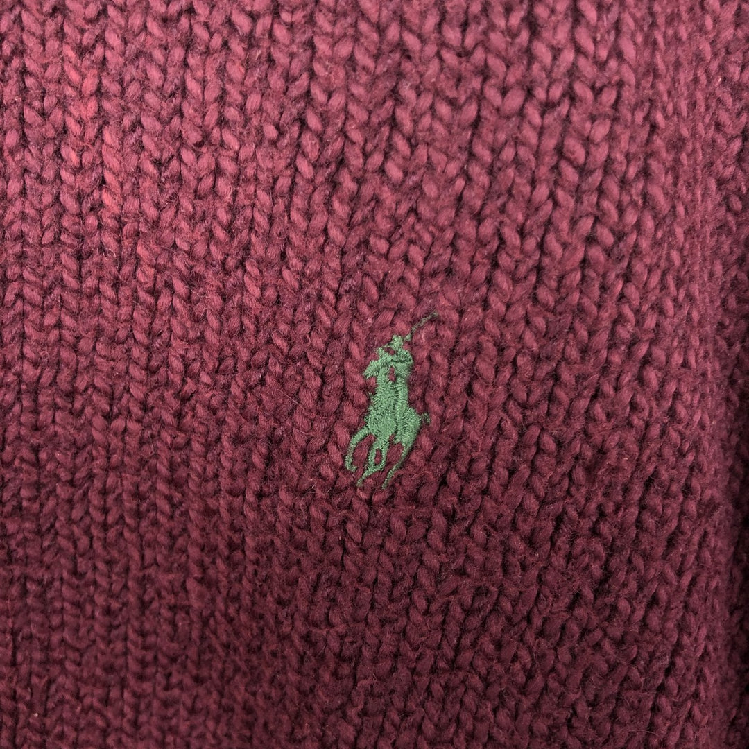 Ralph Lauren POLO by Ralph Lauren Cotton Knit Sweater Men's XL cotton wine-red Vintage Second Hand