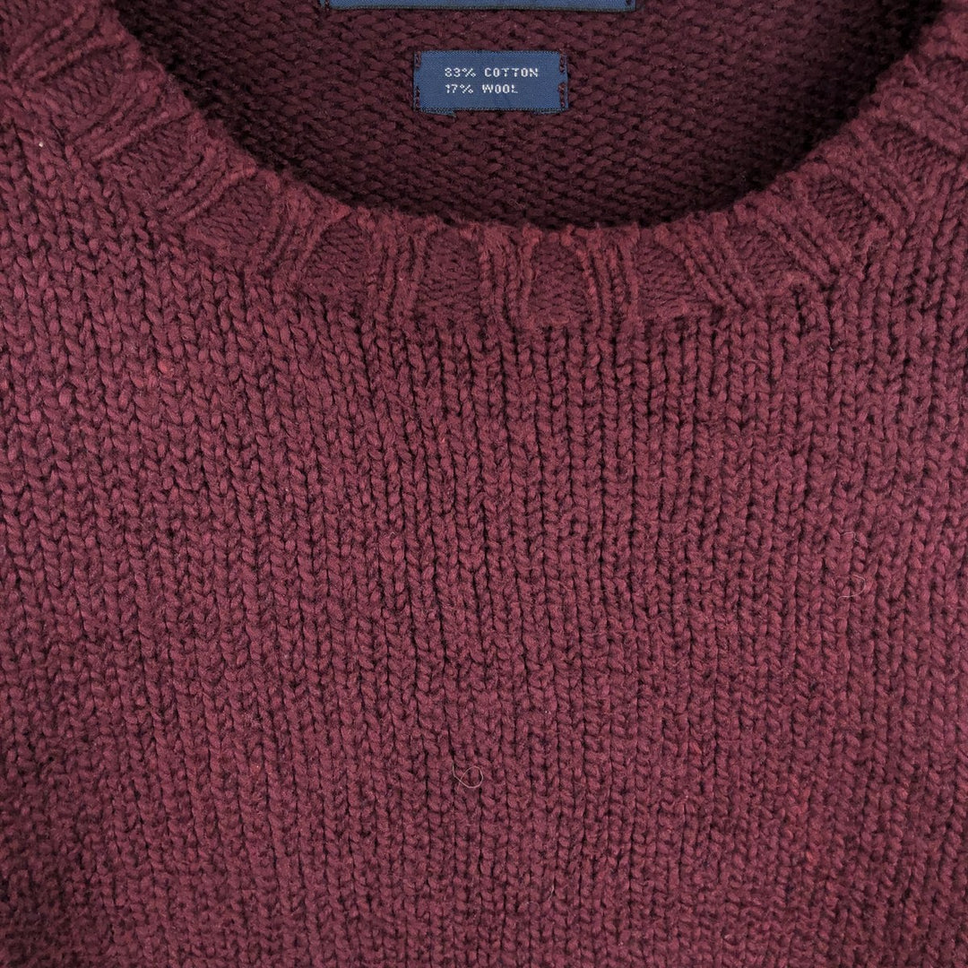 Ralph Lauren POLO by Ralph Lauren Cotton Knit Sweater Men's XL cotton wine-red Vintage Second Hand