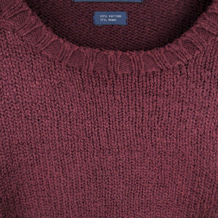 Ralph Lauren POLO by Ralph Lauren Cotton Knit Sweater Men's XL cotton wine-red Vintage Second Hand