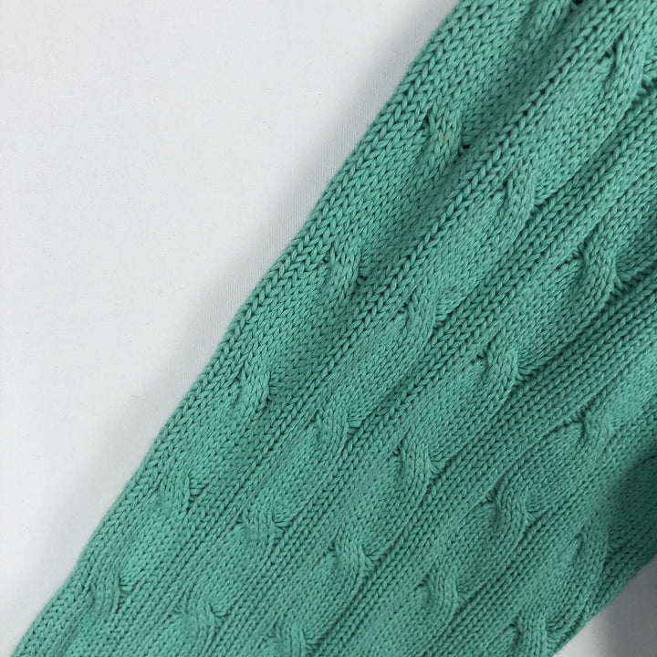 Ralph Lauren POLO by Ralph Lauren Cable Knit Cotton Sweater Men's XL cotton Mint green Vintage Second Hand