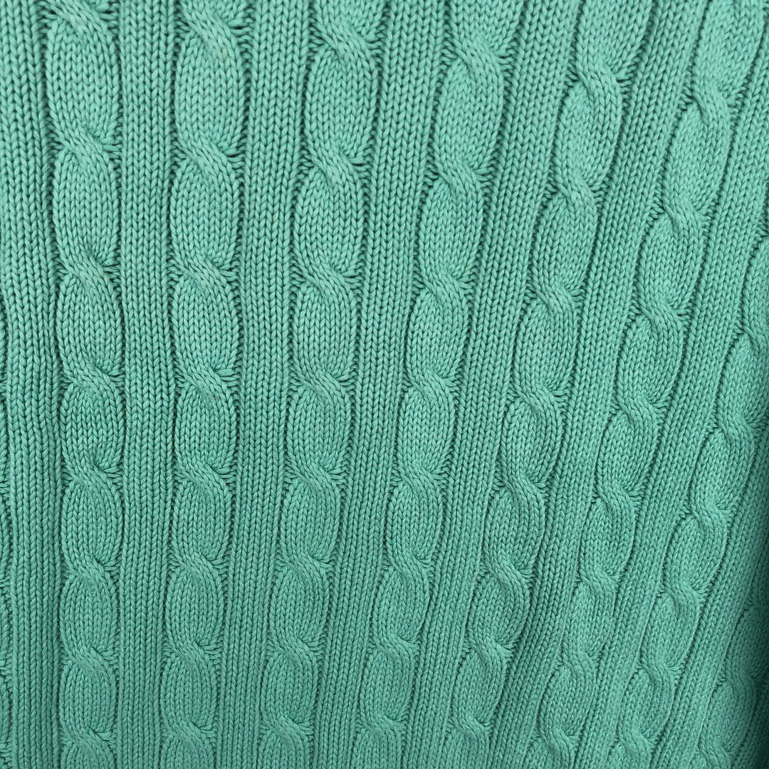 Ralph Lauren POLO by Ralph Lauren Cable Knit Cotton Sweater Men's XL cotton Mint green Vintage Second Hand