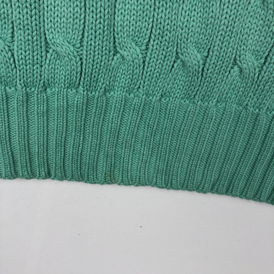 Ralph Lauren POLO by Ralph Lauren Cable Knit Cotton Sweater Men's XL cotton Mint green Vintage Second Hand