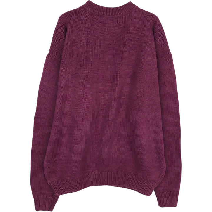 Eddie Bauer Cotton Knit Sweater, Men's M Size cotton wine-red Vintage Second Hand