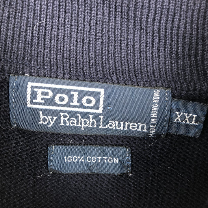 Ralph Lauren POLO by Ralph Lauren Polo Knit Sweater, Men's XXL cotton navy blue type Vintage Second Hand