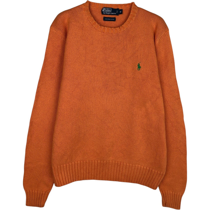 Ralph Lauren POLO by Ralph Lauren Pima cotton knit sweater, men's size M Pima Cotton orange type Vintage Second Hand