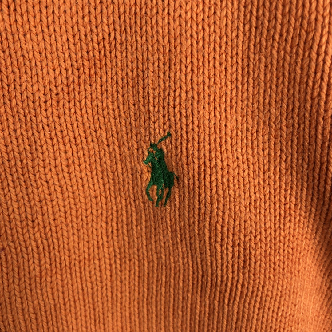 Ralph Lauren POLO by Ralph Lauren Pima cotton knit sweater, men's size M Pima Cotton orange type Vintage Second Hand