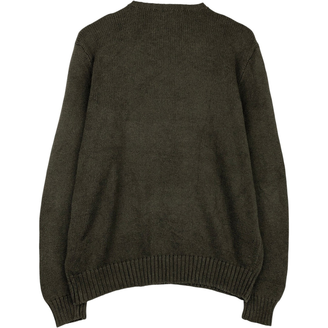 Ralph Lauren POLO by Ralph Lauren Cotton Knit Sweater Men's L size cotton Khaki type Vintage Second Hand