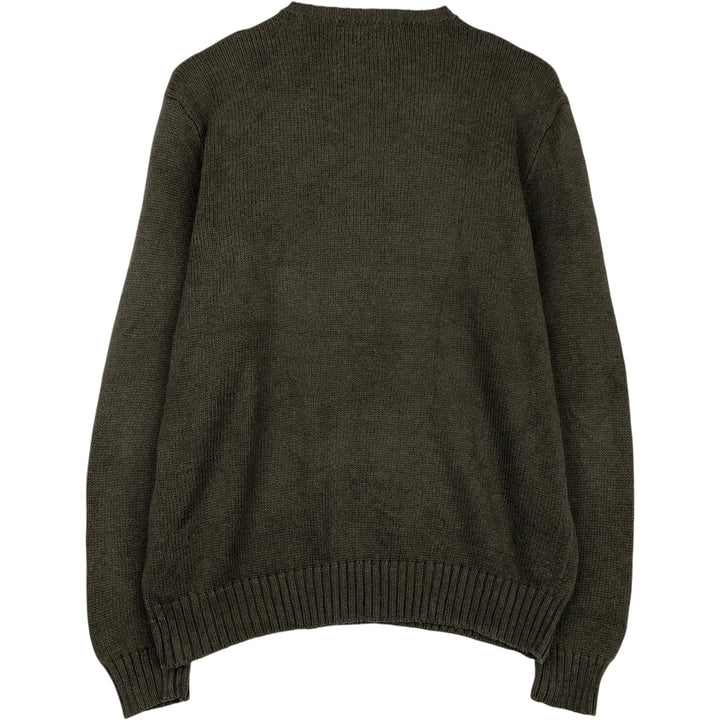 Ralph Lauren POLO by Ralph Lauren Cotton Knit Sweater Men's L size cotton Khaki type Vintage Second Hand