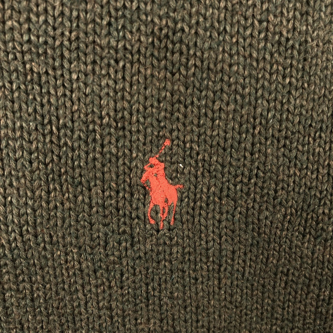 Ralph Lauren POLO by Ralph Lauren Cotton Knit Sweater Men's L size cotton Khaki type Vintage Second Hand