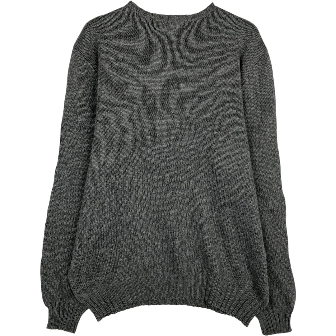 Ralph Lauren POLO RALPH LAUREN cotton knit sweater, men's size S cotton gray type Vintage Second Hand