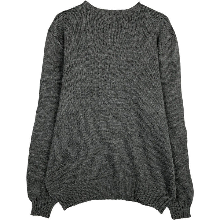Ralph Lauren POLO RALPH LAUREN cotton knit sweater, men's size S cotton gray type Vintage Second Hand