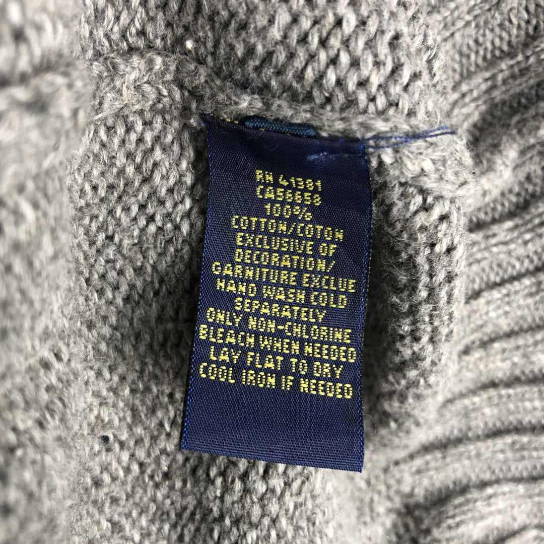 Ralph Lauren POLO RALPH LAUREN cotton knit sweater, men's size S cotton gray type Vintage Second Hand