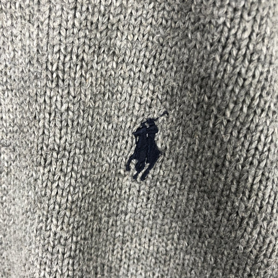 Ralph Lauren POLO RALPH LAUREN cotton knit sweater, men's size S cotton gray type Vintage Second Hand