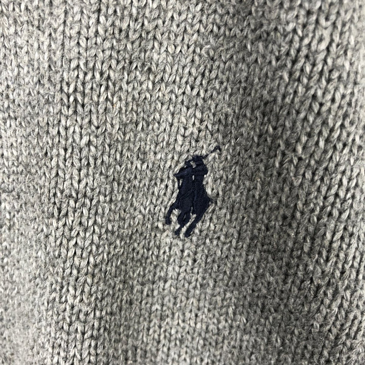 Ralph Lauren POLO RALPH LAUREN cotton knit sweater, men's size S cotton gray type Vintage Second Hand