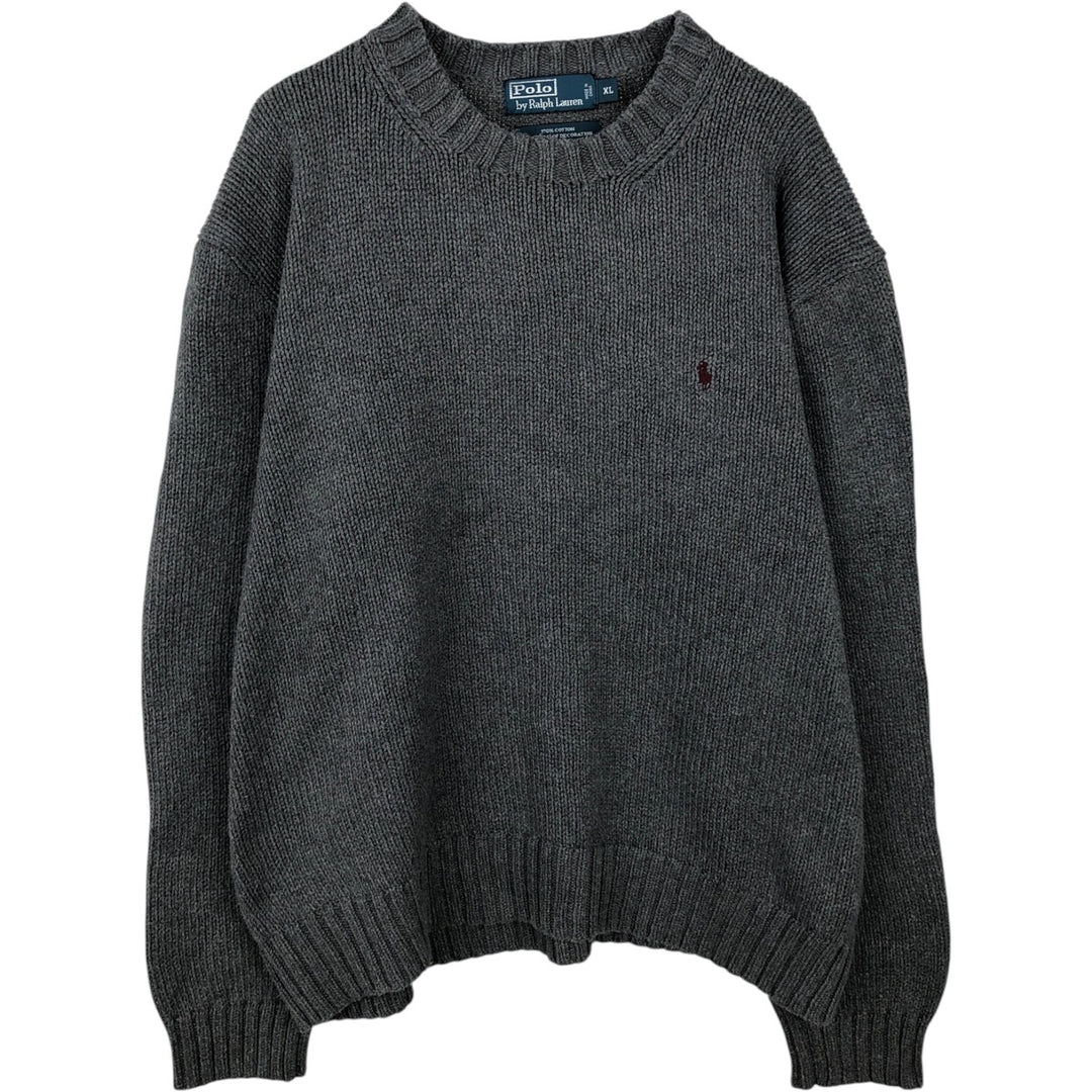 Ralph Lauren POLO by Ralph Lauren Cotton Knit Sweater Men's XL cotton gray type Vintage Second Hand
