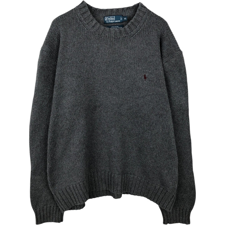 Ralph Lauren POLO by Ralph Lauren Cotton Knit Sweater Men's XL cotton gray type Vintage Second Hand