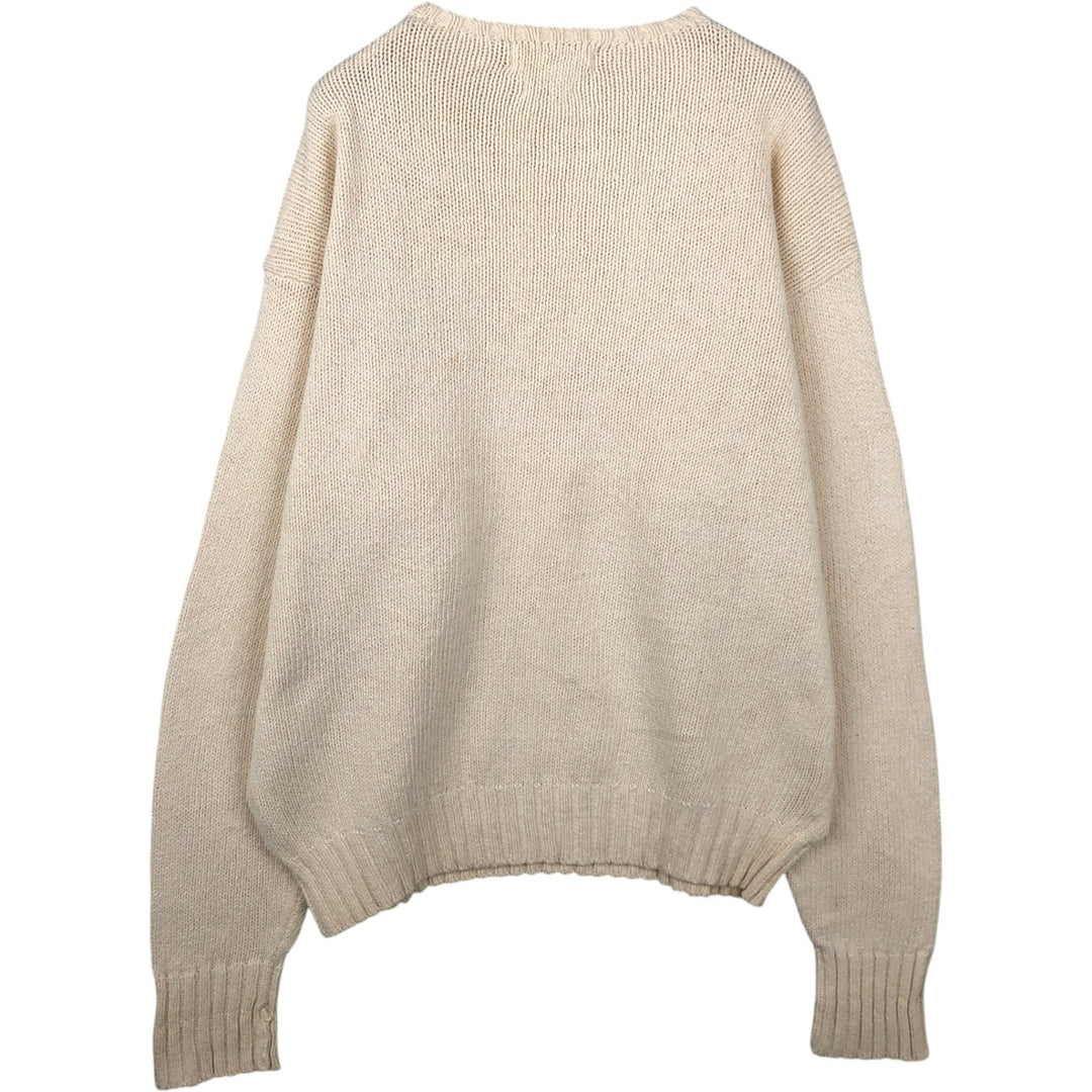 Ralph Lauren POLO by Ralph Lauren Cotton Knit Sweater Men's XL cotton pale white type Vintage Second Hand
