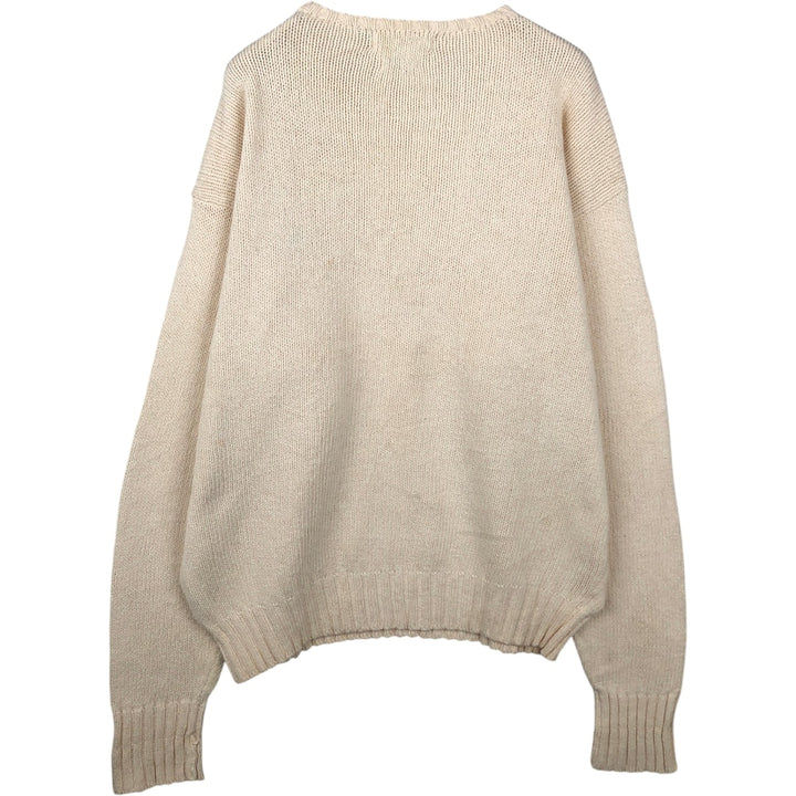 Ralph Lauren POLO by Ralph Lauren Cotton Knit Sweater Men's XL cotton pale white type Vintage Second Hand
