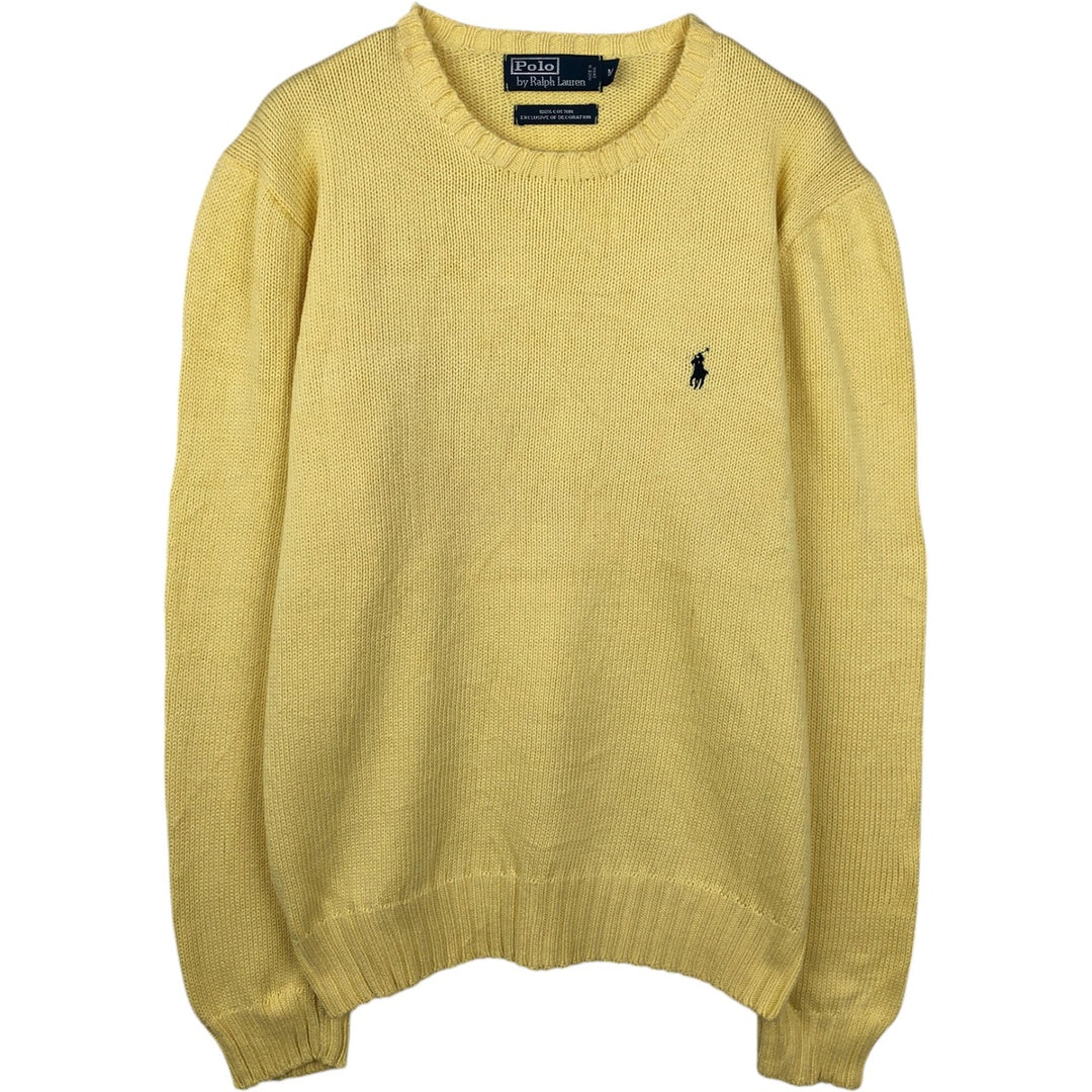 Ralph Lauren POLO by Ralph Lauren Cotton Knit Sweater Men's M Size cotton yellow type Vintage Second Hand
