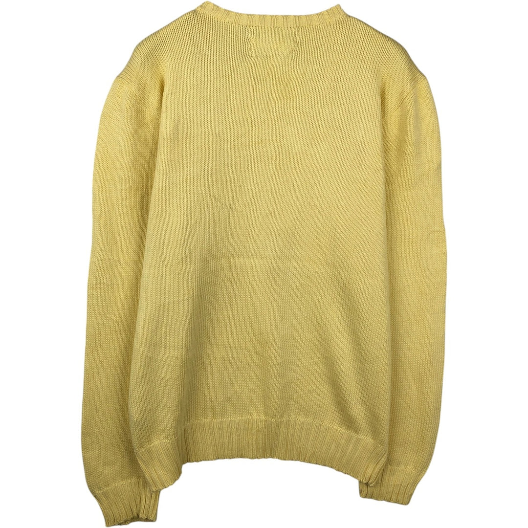 Ralph Lauren POLO by Ralph Lauren Cotton Knit Sweater Men's M Size cotton yellow type Vintage Second Hand