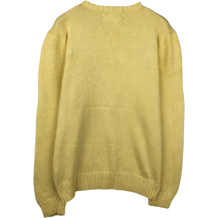 Ralph Lauren POLO by Ralph Lauren Cotton Knit Sweater Men's M Size cotton yellow type Vintage Second Hand