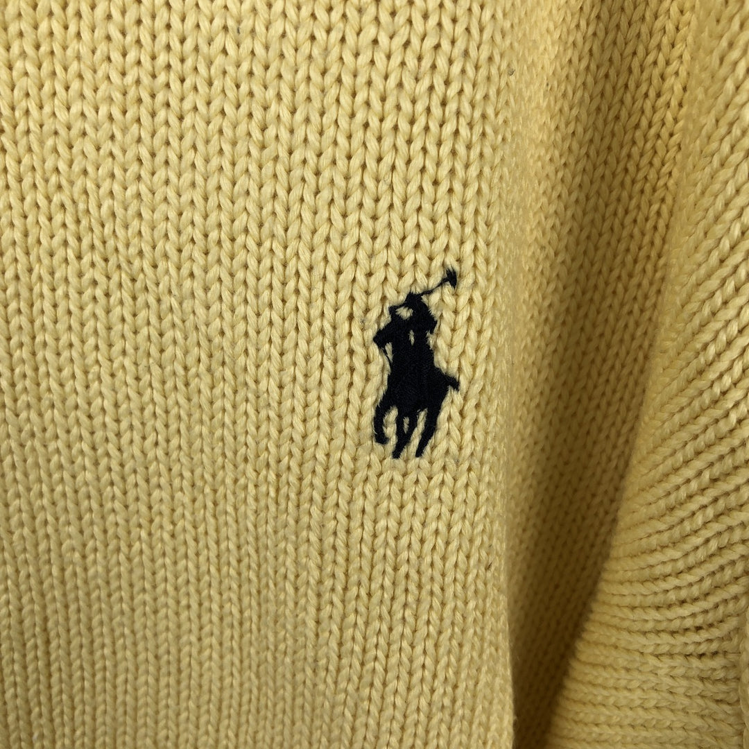 Ralph Lauren POLO by Ralph Lauren Cotton Knit Sweater Men's M Size cotton yellow type Vintage Second Hand
