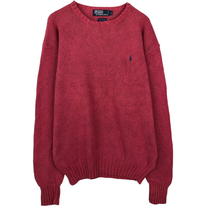 Ralph Lauren POLO by Ralph Lauren Cotton Knit Sweater Men's L size cotton pink type Vintage Second Hand