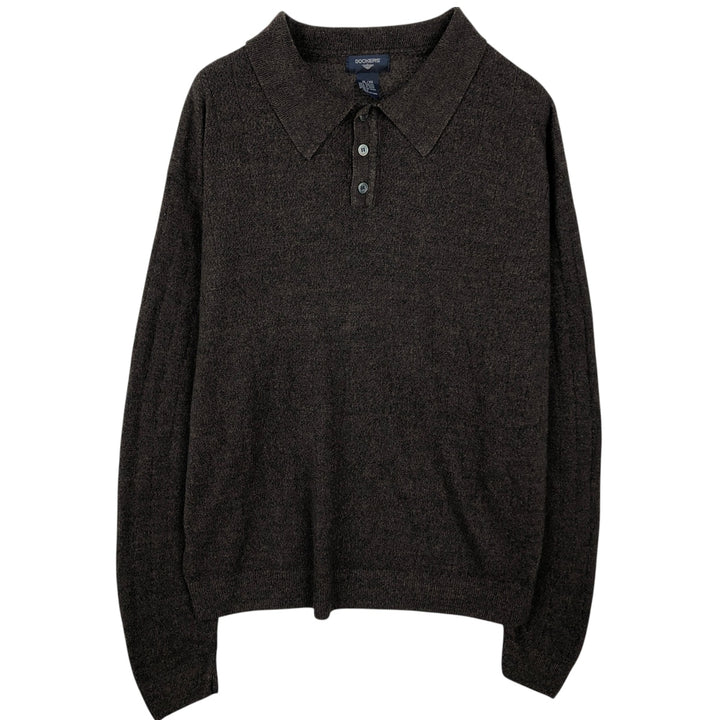 Dockers Polo Knit Sweater, Men's XL Size acrylic brown type Vintage Second Hand