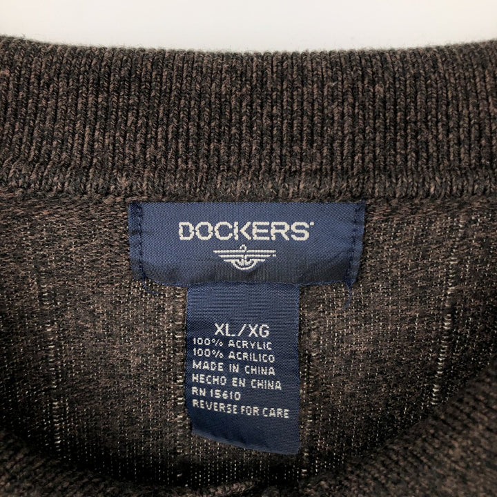 Dockers Polo Knit Sweater, Men's XL Size acrylic brown type Vintage Second Hand
