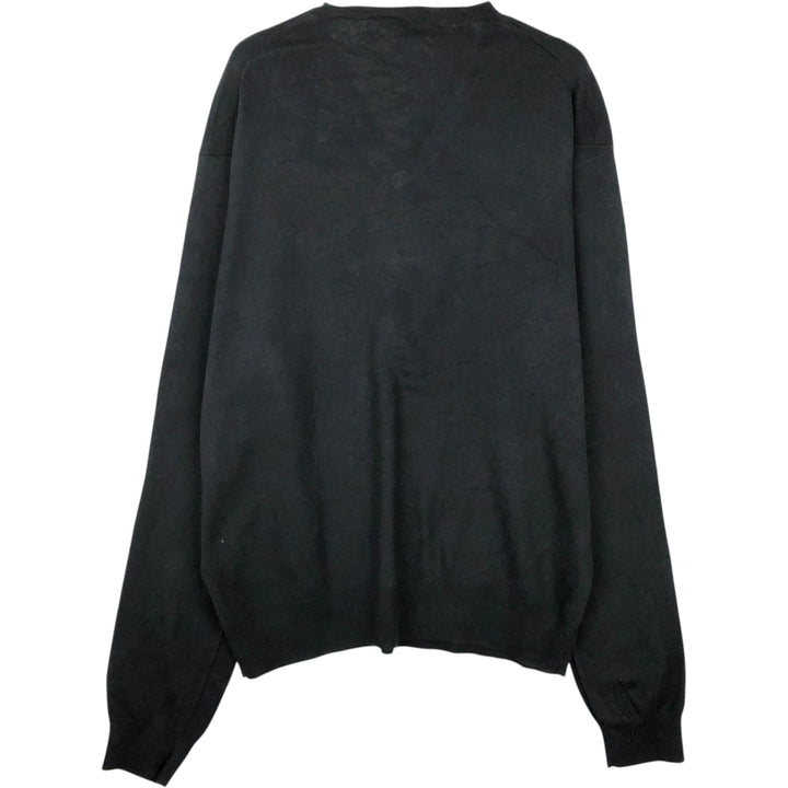 Ralph Lauren POLO RALPH LAUREN PIMA COTTON V-neck Pima cotton knit sweater, men's size L cotton black type Vintage Second Hand