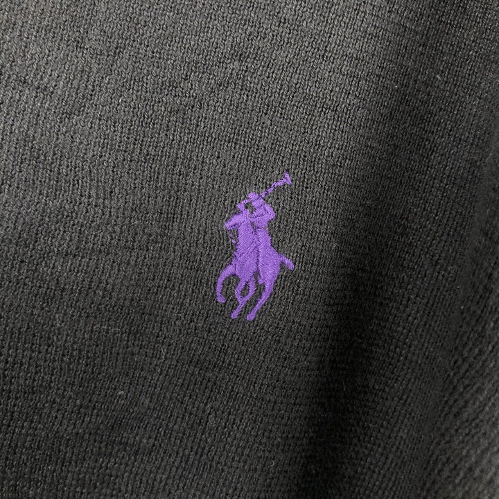 Ralph Lauren POLO RALPH LAUREN PIMA COTTON V-neck Pima cotton knit sweater, men's size L cotton black type Vintage Second Hand