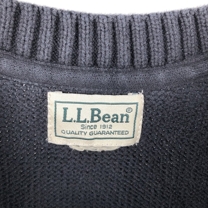 90s-00'S LLBean V-neck knit sweater, men's size L equivalent, vintage. unclear navy blue type Vintage Second Hand